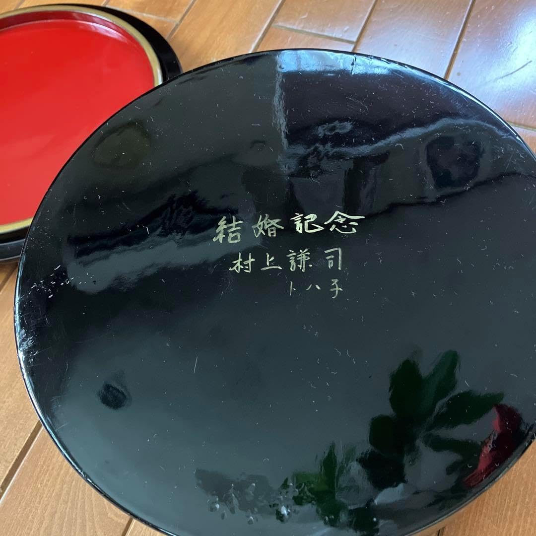 漆おひつ金巻き漆器 アンティーク 分厚いしっかりとした造り